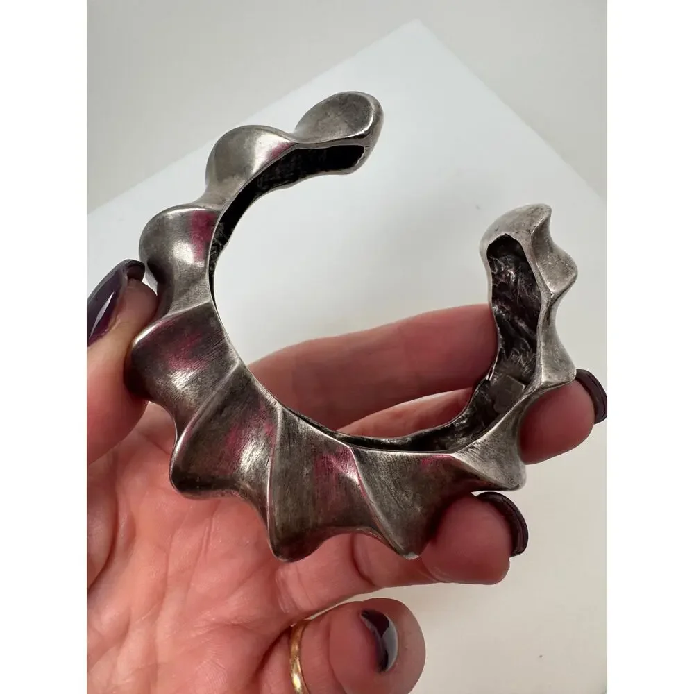 Doug Paulus Signed Silver Cuff Bracelet NWOT Sculptural Designer Jewelry